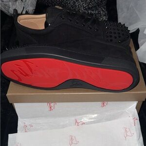 Christian Louboutin Men's Sneakers with Black Upper and Red Sole